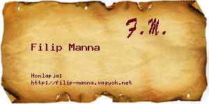 Filip Manna névjegykártya